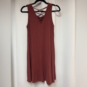 Crimson Criss Cross Tunic Shirt/Dress